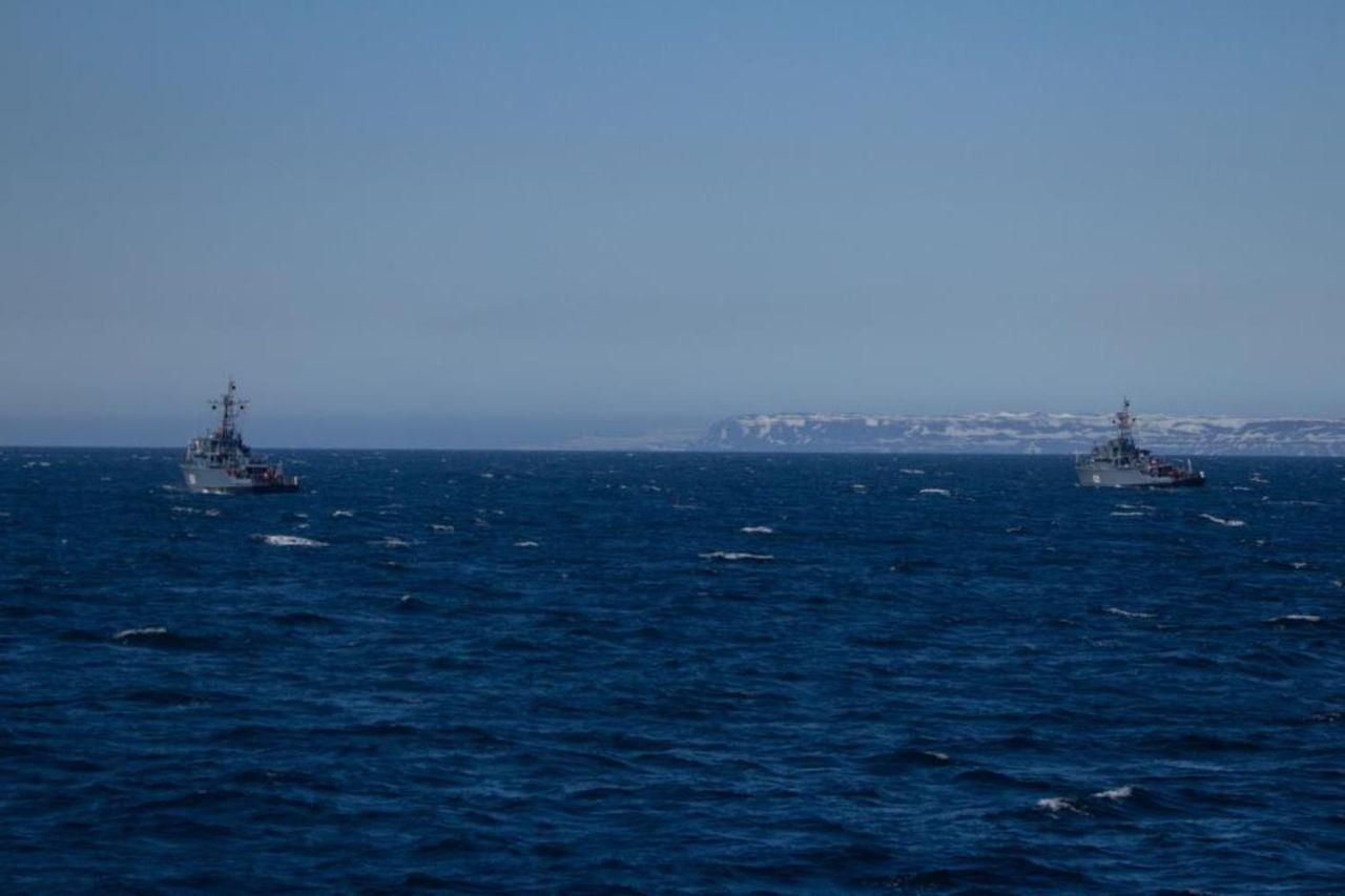 Тральщики Северного флота провели учения в Баренцевом море